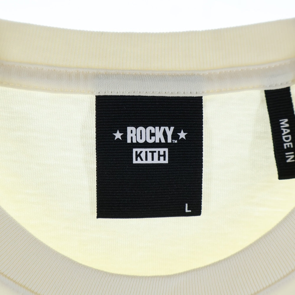 KITH(キス) ×ROCKY I TEE SANDRIFT ロッキー ヴィンテージ サンドリフト プリント クルーネック 半袖Tシャツ カットソー アイボリー KH030159-104