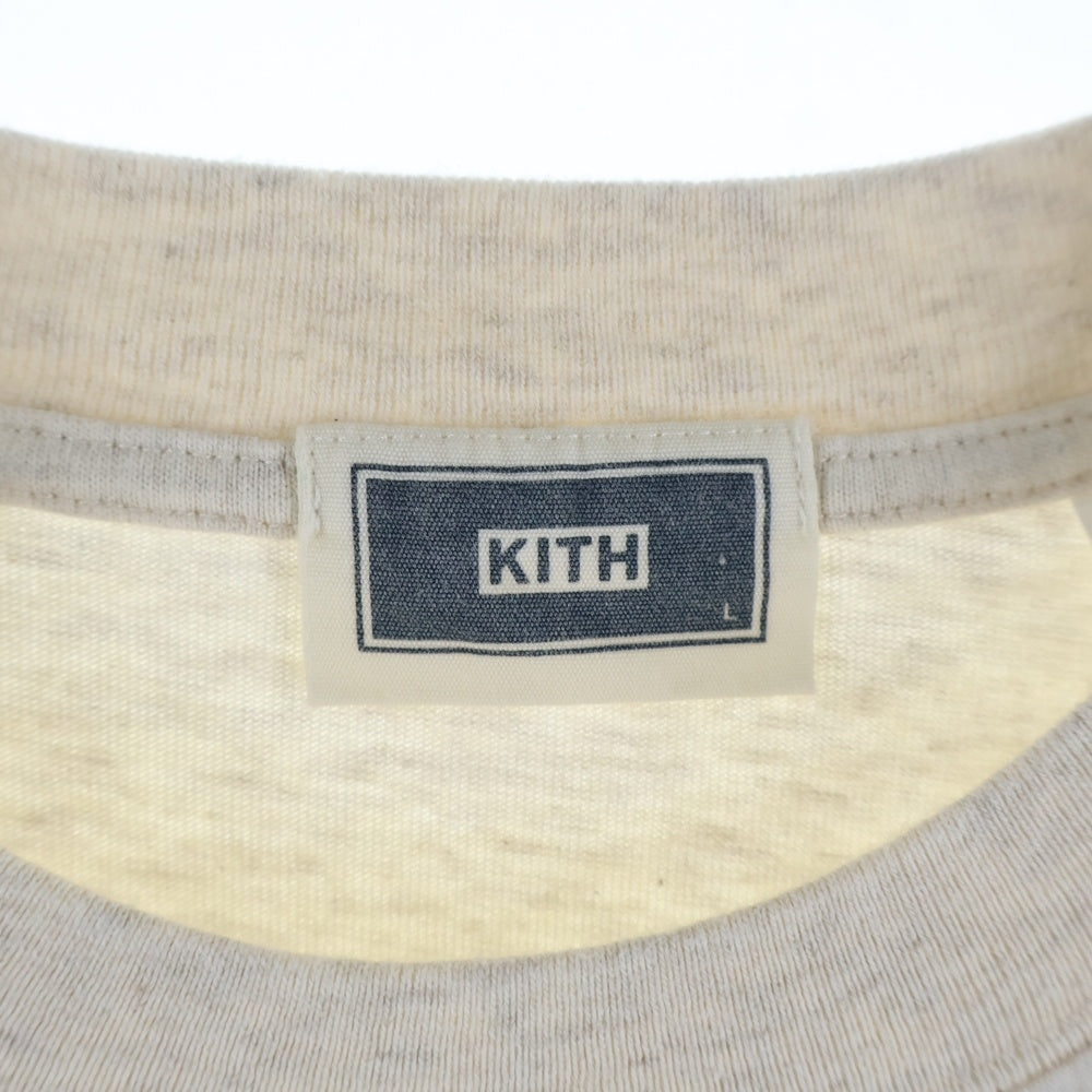 KITH(キス) LAX LONG-SLEEVE TEE パイルロゴ プリント クルーネック ロングスリーブ 長袖Tシャツ カットソー アイボリー KH3906