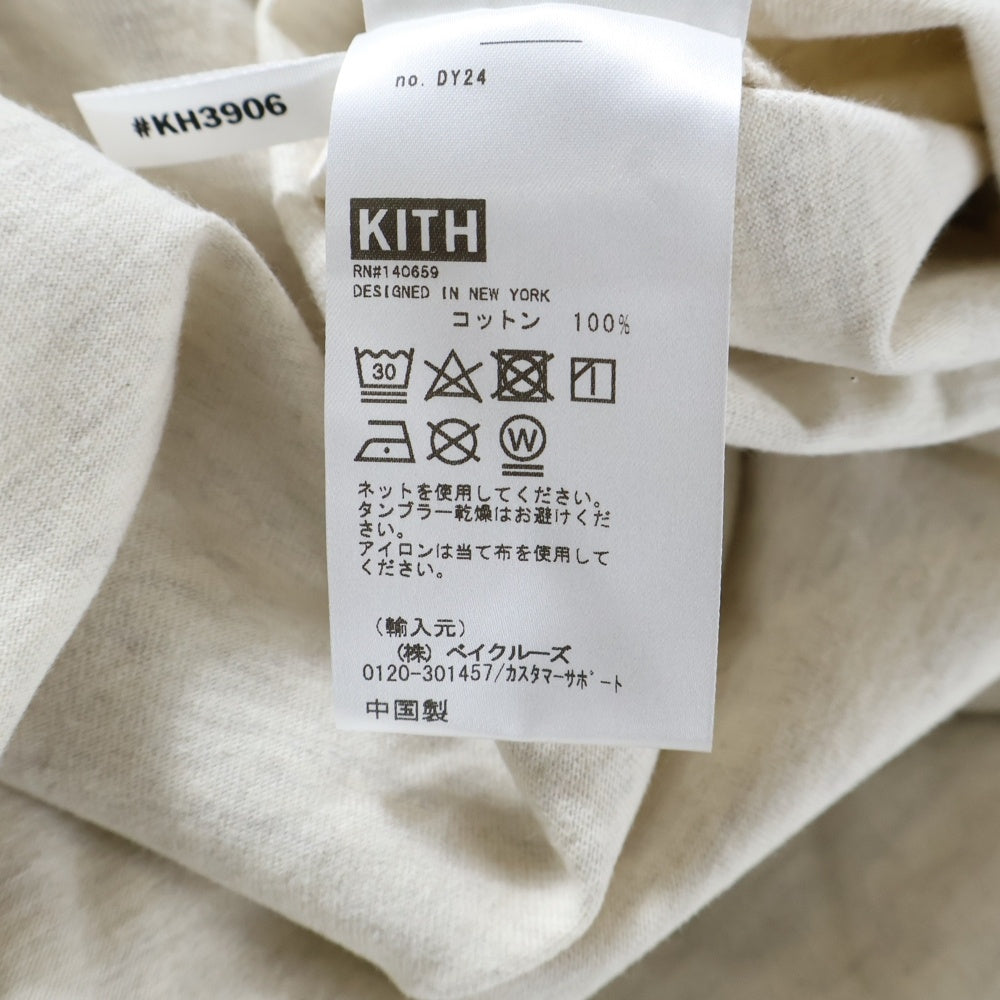 KITH(キス) LAX LONG-SLEEVE TEE パイルロゴ プリント クルーネック ロングスリーブ 長袖Tシャツ カットソー アイボリー KH3906