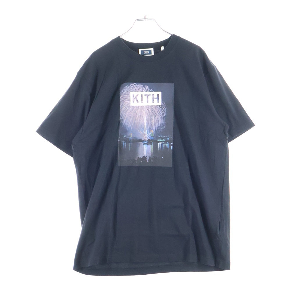KITH(キス) TOKYO FIREWORKS TEE トウキョウ ファイアー ワークス プリント クルーネック 半袖Tシャツ カットソー ブラック