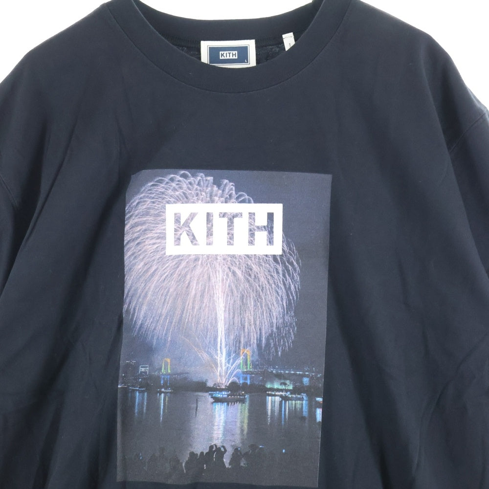 KITH(キス) TOKYO FIREWORKS TEE トウキョウ ファイアー ワークス プリント クルーネック 半袖Tシャツ カットソー ブラック