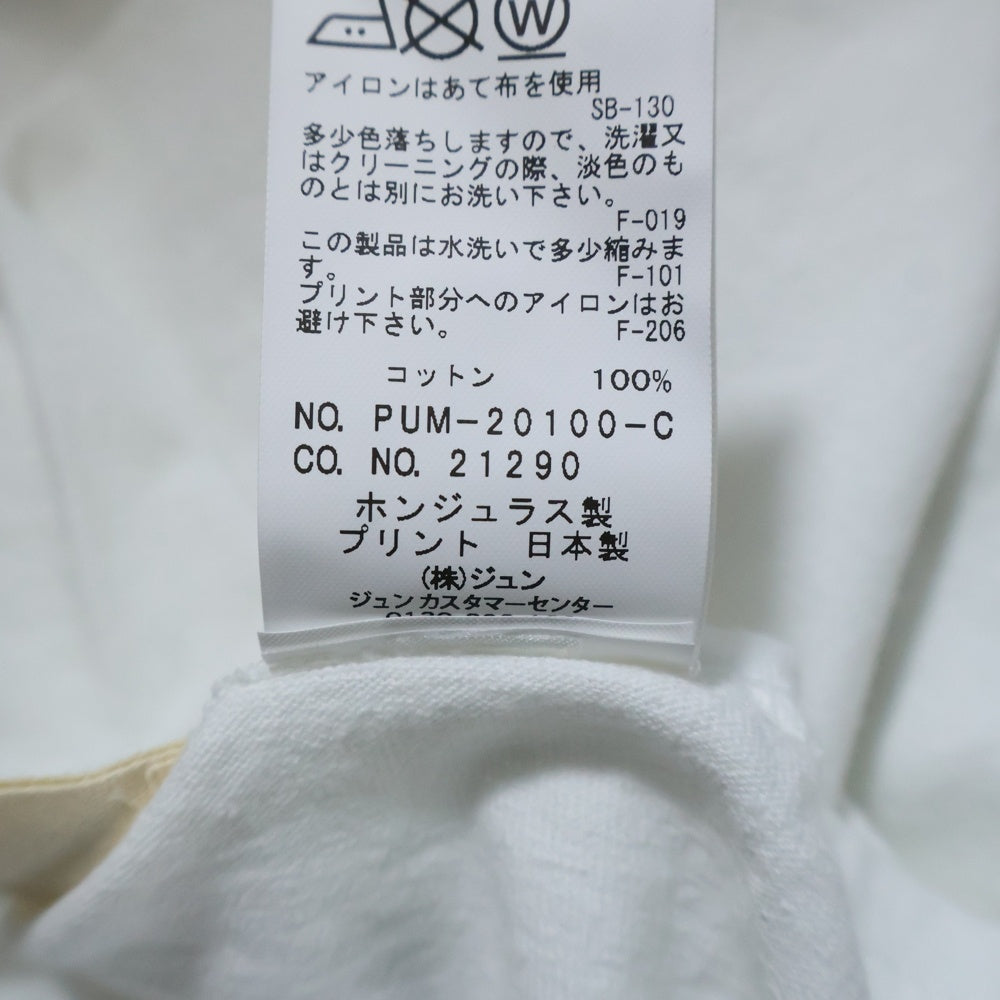 THE CONVENI(ザコンビニ) PEANUTS LS TEE ピーナッツ フロントロゴ ロングスリーブ 長袖Tシャツ カットソー ホワイト PUM-20100-C