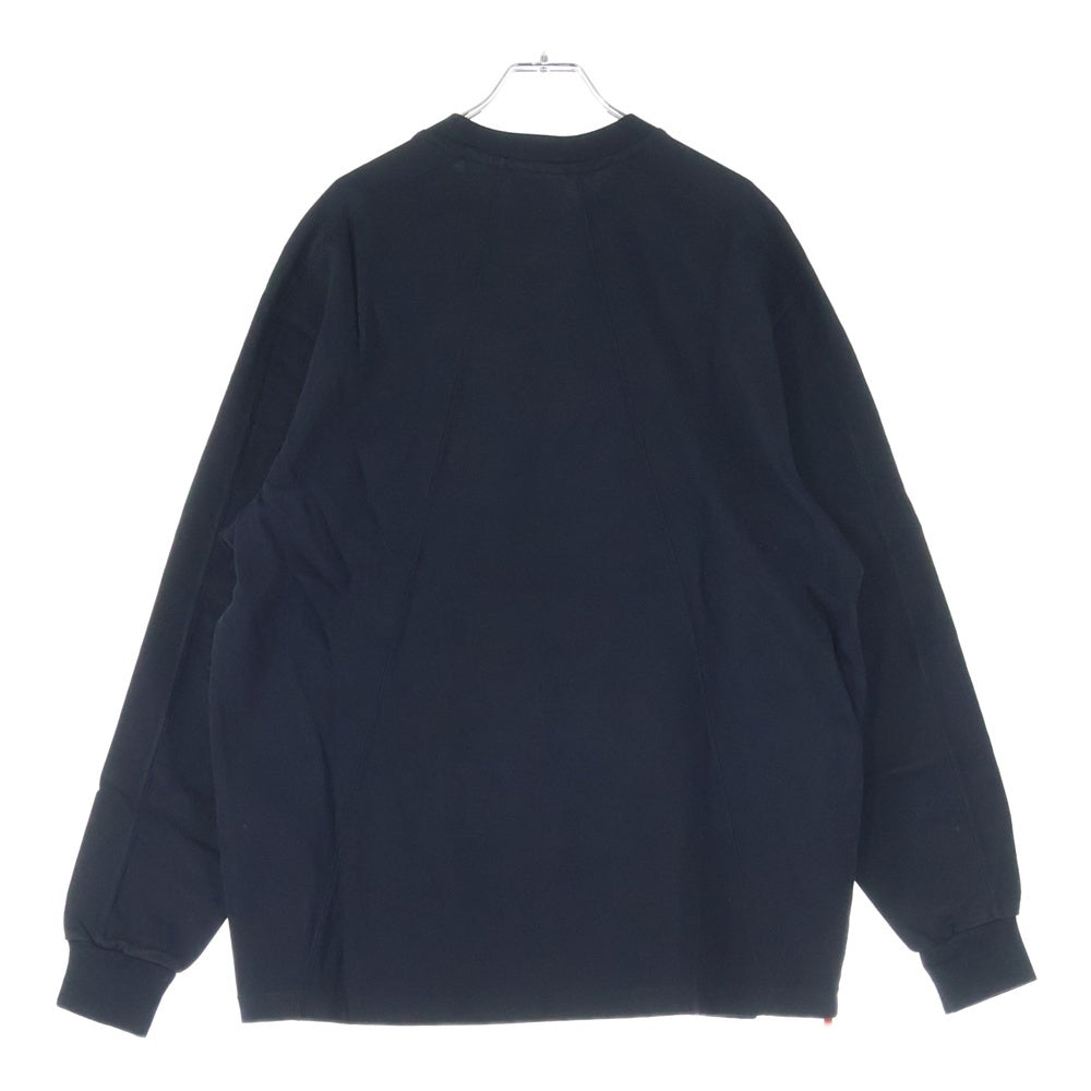 KITH(キス) LS PANELED PULLIVER パネル 切り替え ロゴエンブロイダリー ロングスリーブ 長袖Tシャツ カットソー ブラック KH3667