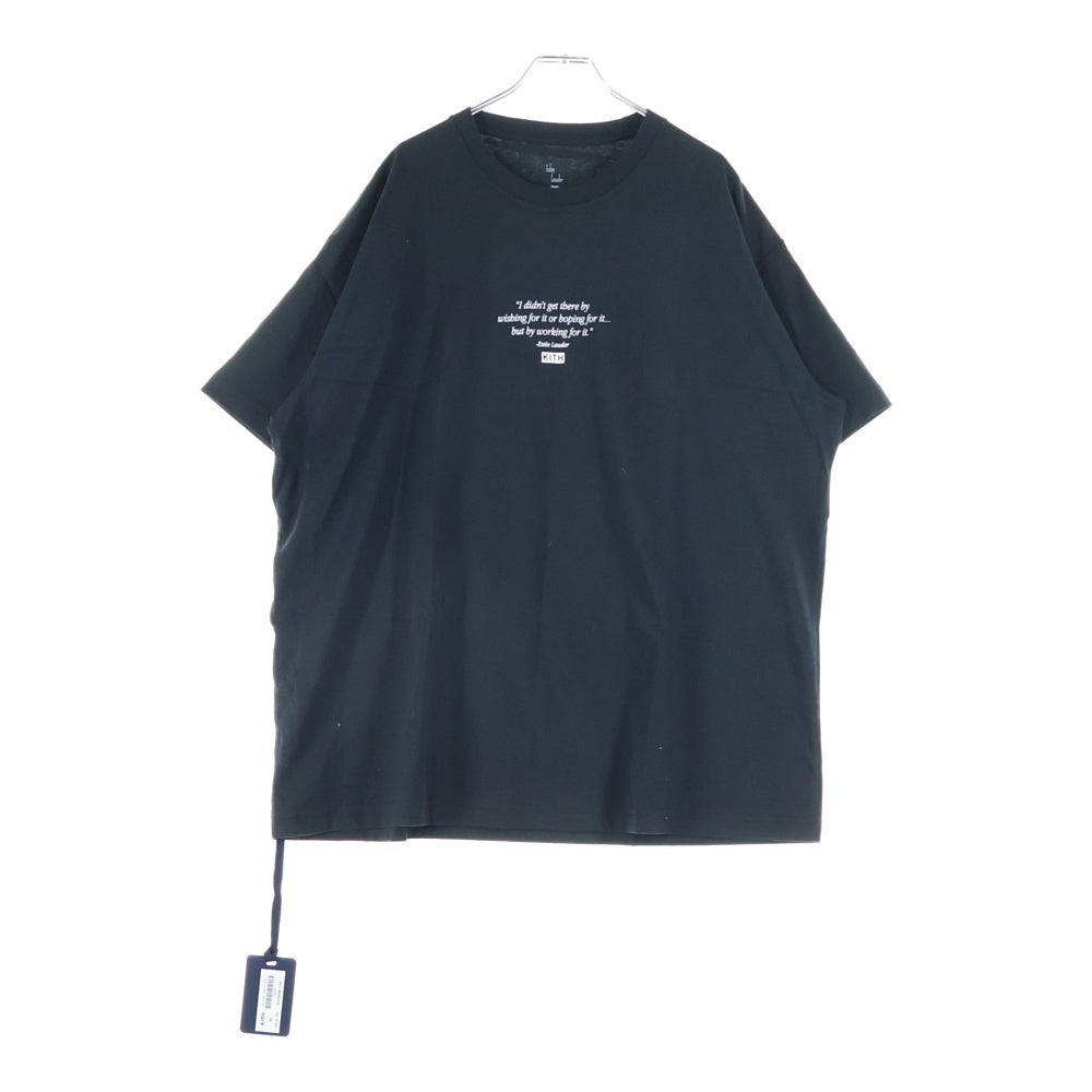 KITH(キス) ×Estee Lauder WOMEN'S DAY TEE エスティ ローダー ウーマンズデイ プリント クルーネック 半袖Tシャツ カットソー ブラック KH3846-100