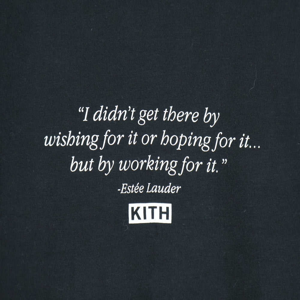 KITH(キス) ×Estee Lauder WOMEN'S DAY TEE エスティ ローダー ウーマンズデイ プリント クルーネック 半袖Tシャツ カットソー ブラック KH3846-100
