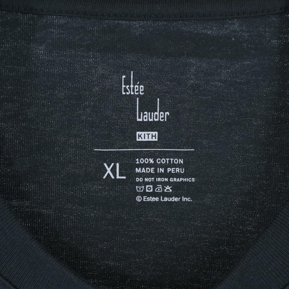 KITH(キス) ×Estee Lauder WOMEN'S DAY TEE エスティ ローダー ウーマンズデイ プリント クルーネック 半袖Tシャツ カットソー ブラック KH3846-100