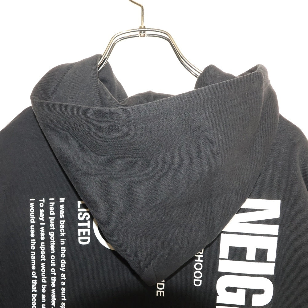 NEIGHBORHOOD(ネイバーフッド) ×WIND AND SEA C-HOODED LS ネイバーフッド Cフーデッド ロゴ プリント プルオーバー スウェット パーカー ブラック 201ELWSN-CSMO1S