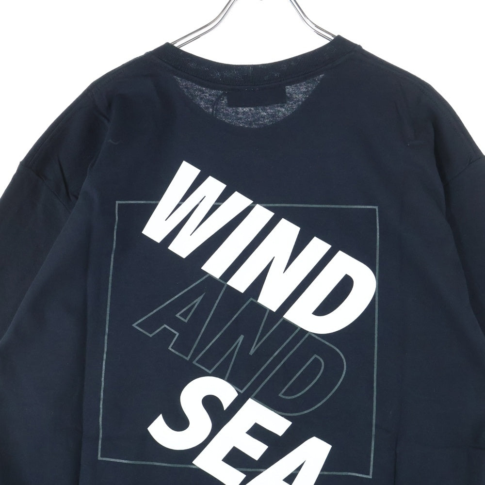 WIND AND SEA(ウィンダンシー) SEA SQUARE TEE スクエア ロゴ プリント クルーネック 半袖Tシャツ カットソー ブラック WDS-CS-166