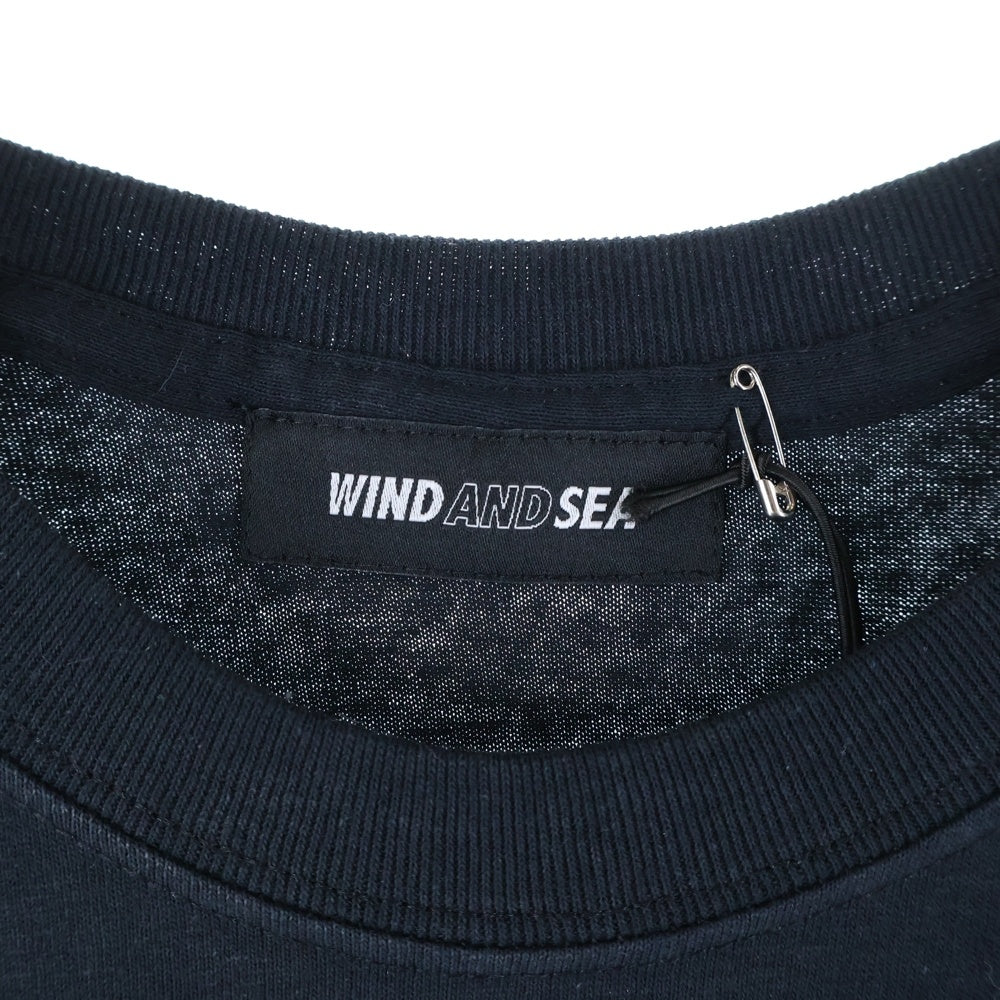 WIND AND SEA(ウィンダンシー) SEA SQUARE TEE スクエア ロゴ プリント クルーネック 半袖Tシャツ カットソー ブラック WDS-CS-166