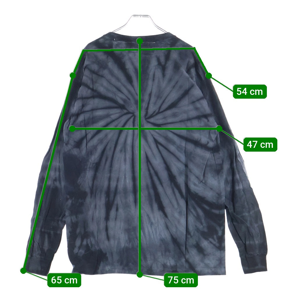 WIND AND SEA(ウィンダンシー) TYE-DYE LONG T タイダイ柄 クルーネック ロングスリーブ 長袖Tシャツ カットソー ブラック/グレー WDS-AMRG-02