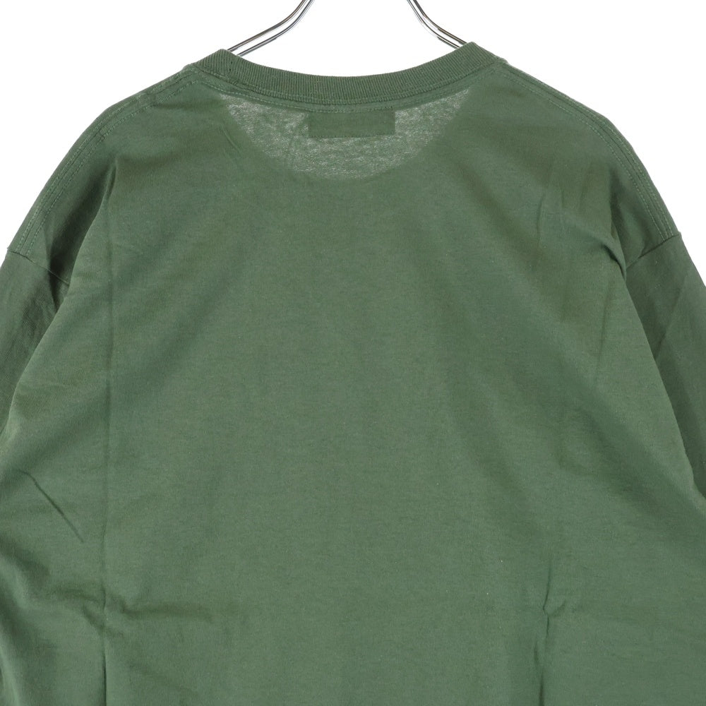 WIND AND SEA(ウィンダンシー) SEA C-SMALL L/S T-SHIRT スモール センター ロゴ プリント ロングスリーブ 長袖Tシャツ カットソー グリーン WDS-CS-187
