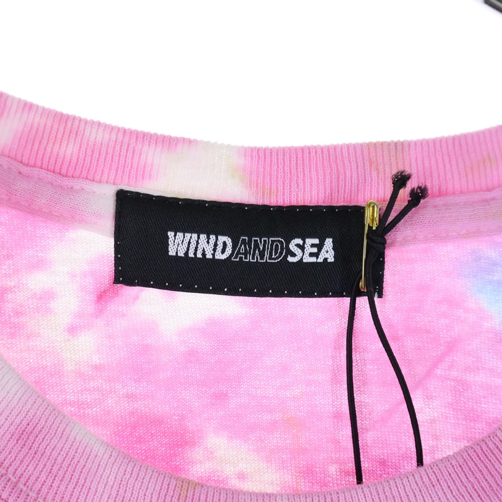 WIND AND SEA(ウィンダンシー) SEA SPC TIE-DYE T-SHIRT タイダイ柄 ロゴプリント クルーネック 半袖Tシャツ カットソー ピンク WDS-CS-225