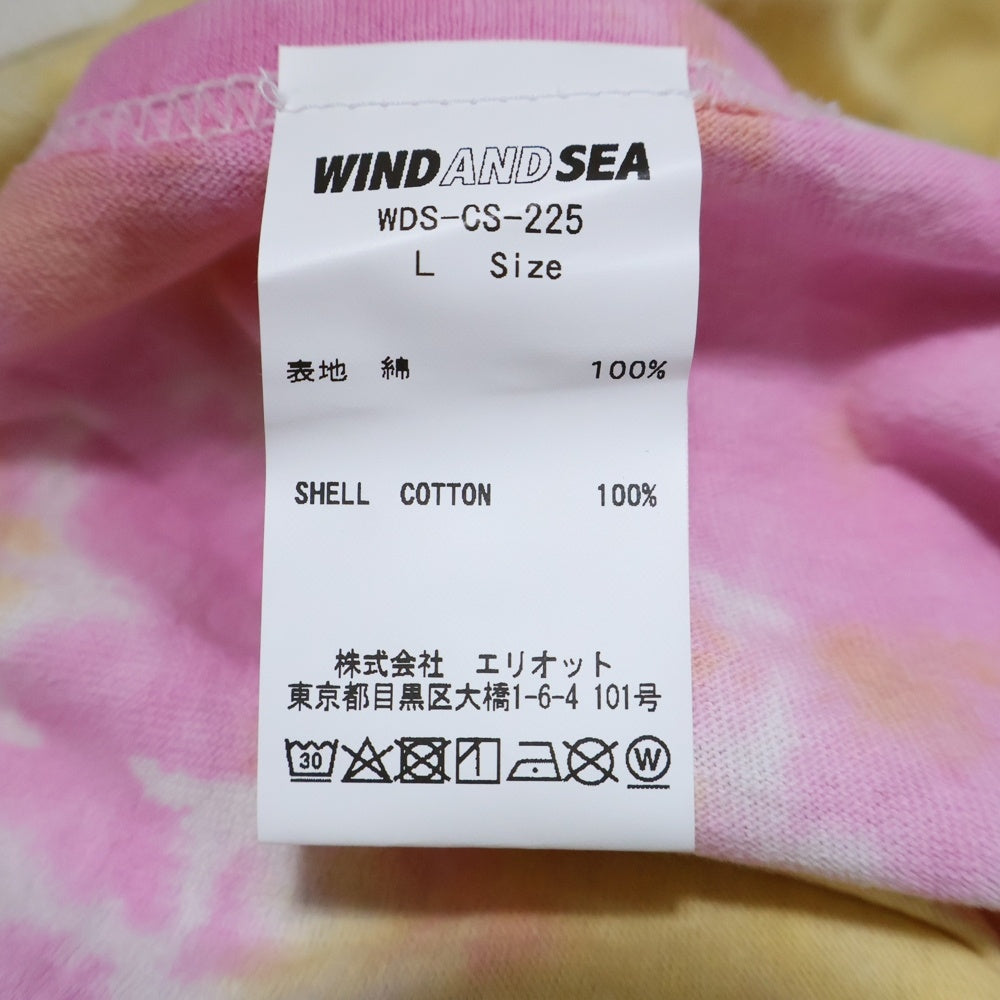 WIND AND SEA(ウィンダンシー) SEA SPC TIE-DYE T-SHIRT タイダイ柄 ロゴプリント クルーネック 半袖Tシャツ カットソー ピンク WDS-CS-225