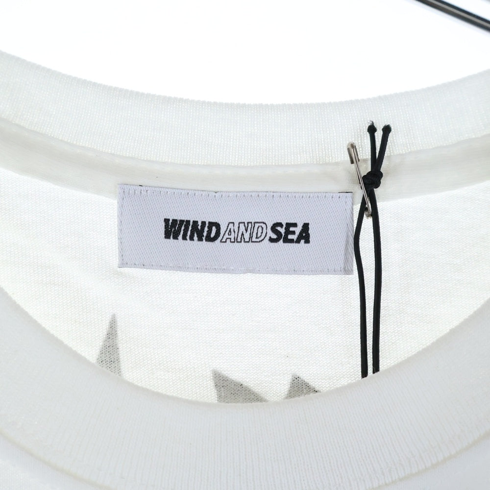 WIND AND SEA(ウィンダンシー) WDS mr.weendan SEA T-SHIRT ドロップ ロゴプリント クルーネック 半袖Tシャツ カットソー ホワイト WDS-KWHR-01