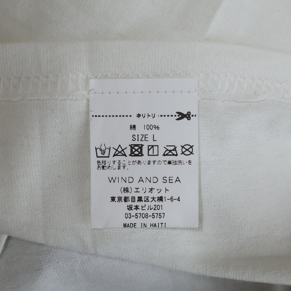 WIND AND SEA(ウィンダンシー) ×AMERI WDS S/S T-SHIRT アメリ ロゴエンブロイダリー クルーネック ロングスリーブ 半袖Tシャツ カットソー ホワイト WDS-AMR-04