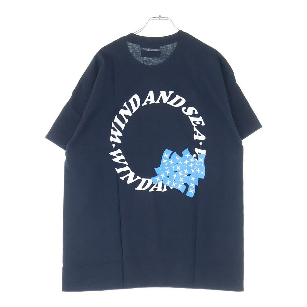 WIND AND SEA(ウィンダンシー) ×GOD SELECTION XXX WDS×XXX circle-xxx T-SHIRT ゴッドセレクション サークルロゴ プリント クルーネック 半袖Tシャツ カットソー ブラック WDS-XXX-02