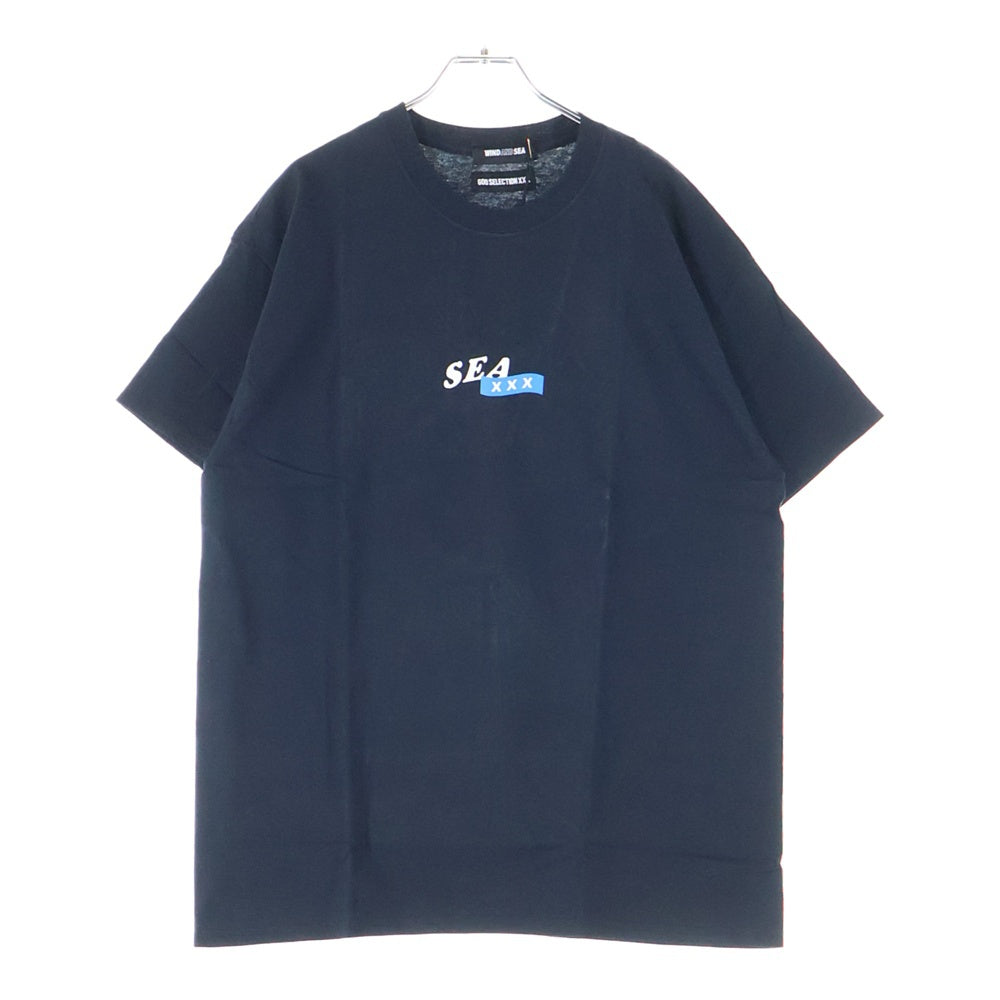WIND AND SEA(ウィンダンシー) ×GOD SELECTION XXX WDS×XXX circle-xxx T-SHIRT ゴッドセレクション サークルロゴ プリント クルーネック 半袖Tシャツ カットソー ブラック WDS-XXX-02