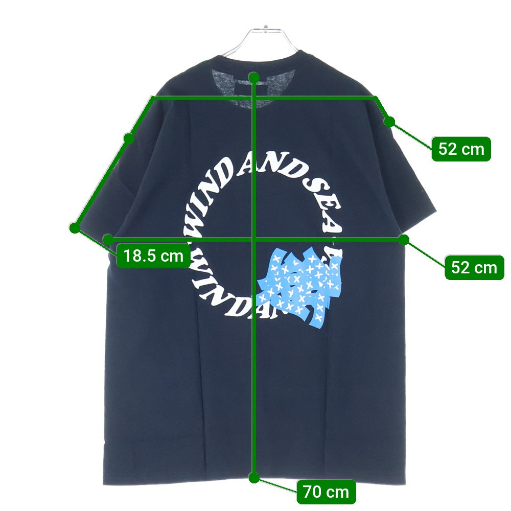 WIND AND SEA(ウィンダンシー) ×GOD SELECTION XXX WDS×XXX circle-xxx T-SHIRT ゴッドセレクション サークルロゴ プリント クルーネック 半袖Tシャツ カットソー ブラック WDS-XXX-02