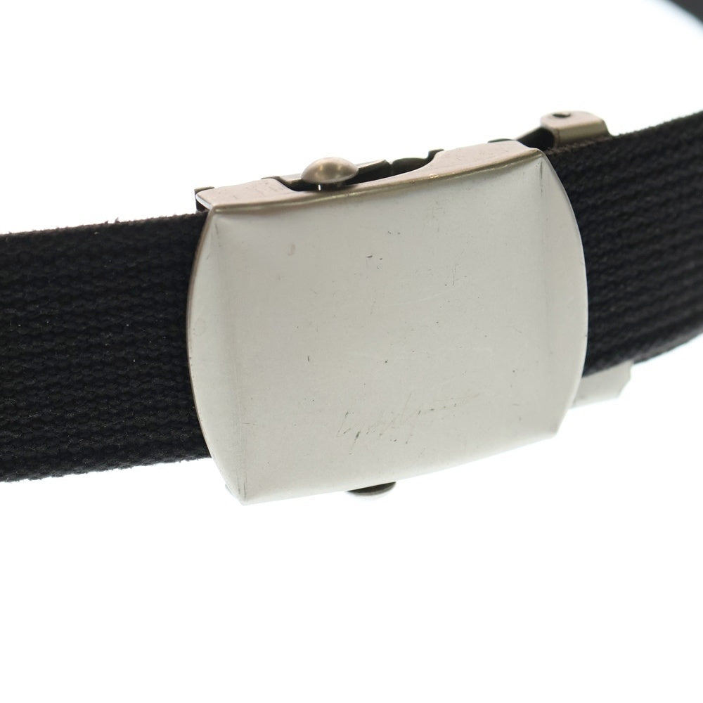Yohji Yamamoto POUR HOMME(ヨウジヤマモト プールオム) エンブロイダリー ロゴ 30mm ガチャベルト ブラック HD‐F02‐560