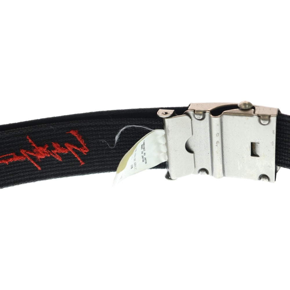 Yohji Yamamoto POUR HOMME(ヨウジヤマモト プールオム) エンブロイダリー ロゴ 30mm ガチャベルト ブラック HD‐F02‐560