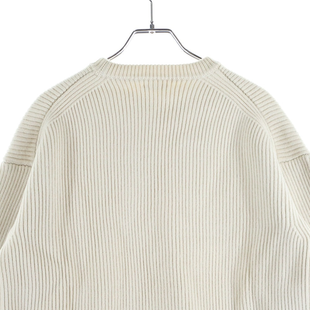 AURALEE(オーラリー) 17AW SUPER FINE WOOL RIB KNIT BIG P/O スーパーファインウール ビッグ プルオーバー リブニット セーター アイボリー A7APO2RK