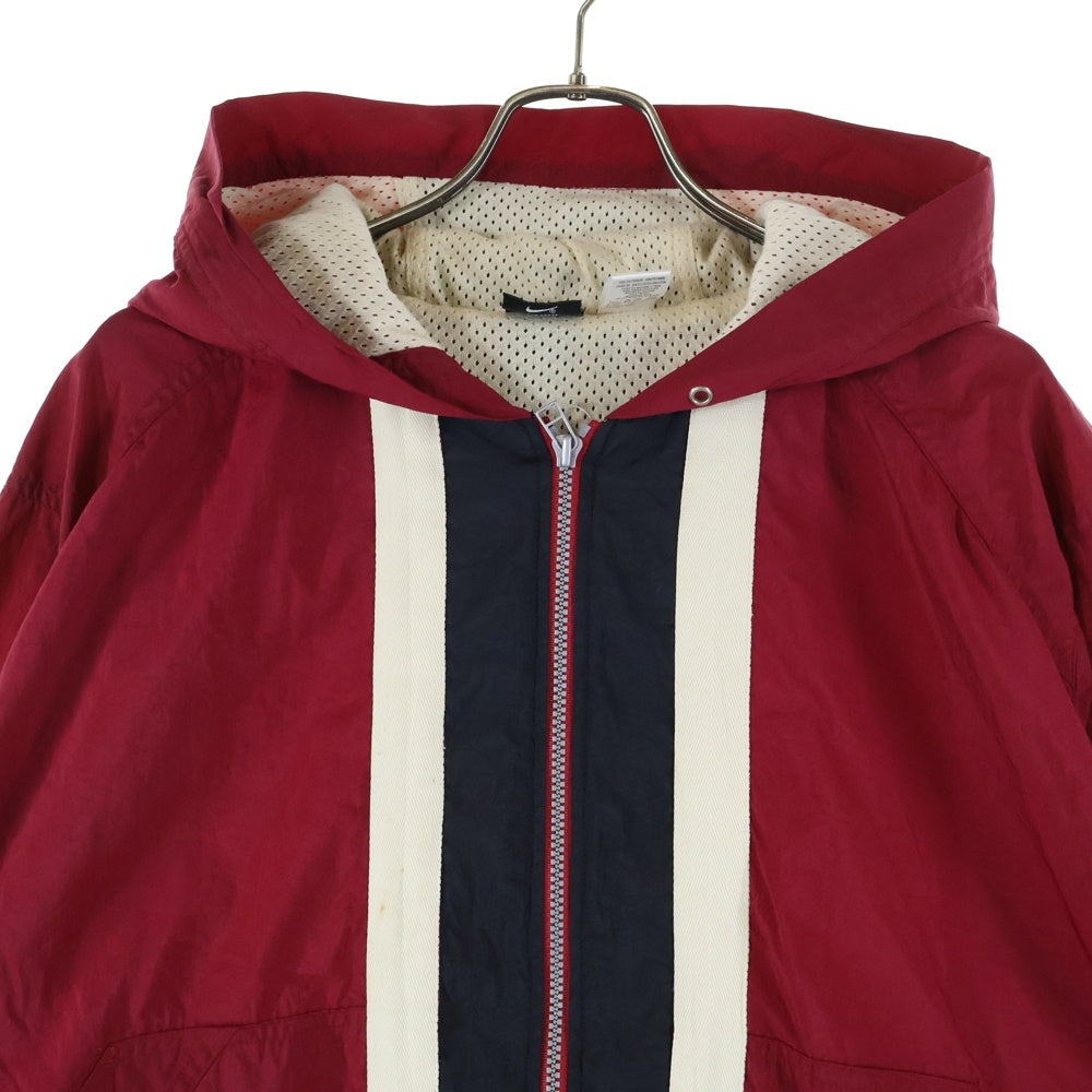 NIKE(ナイキ) 90S VINTAGE ラインデザイン ナイロン ジップアップ トラックジャケット レッド