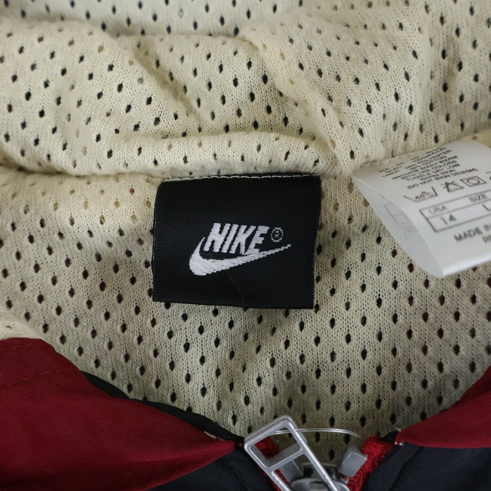 NIKE(ナイキ) 90S VINTAGE ラインデザイン ナイロン ジップアップ トラックジャケット レッド