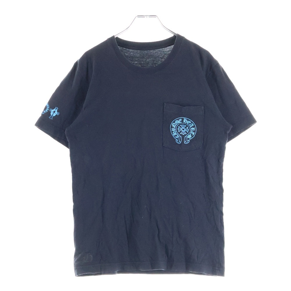 CHROME HEARTS(クロムハーツ) 3 BULU CROSS TEE トリプルブルークロス 両面プリント クルーネック カットソー 半袖Tシャツ ブラック