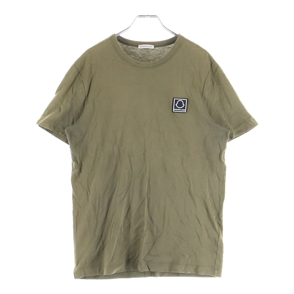 MONCLER(モンクレール) MAGLIA T-SHIRT マリア 胸ロゴデザイン クルーネック カットソー 半袖Tシャツ グリーン G20918C000043 8390T
