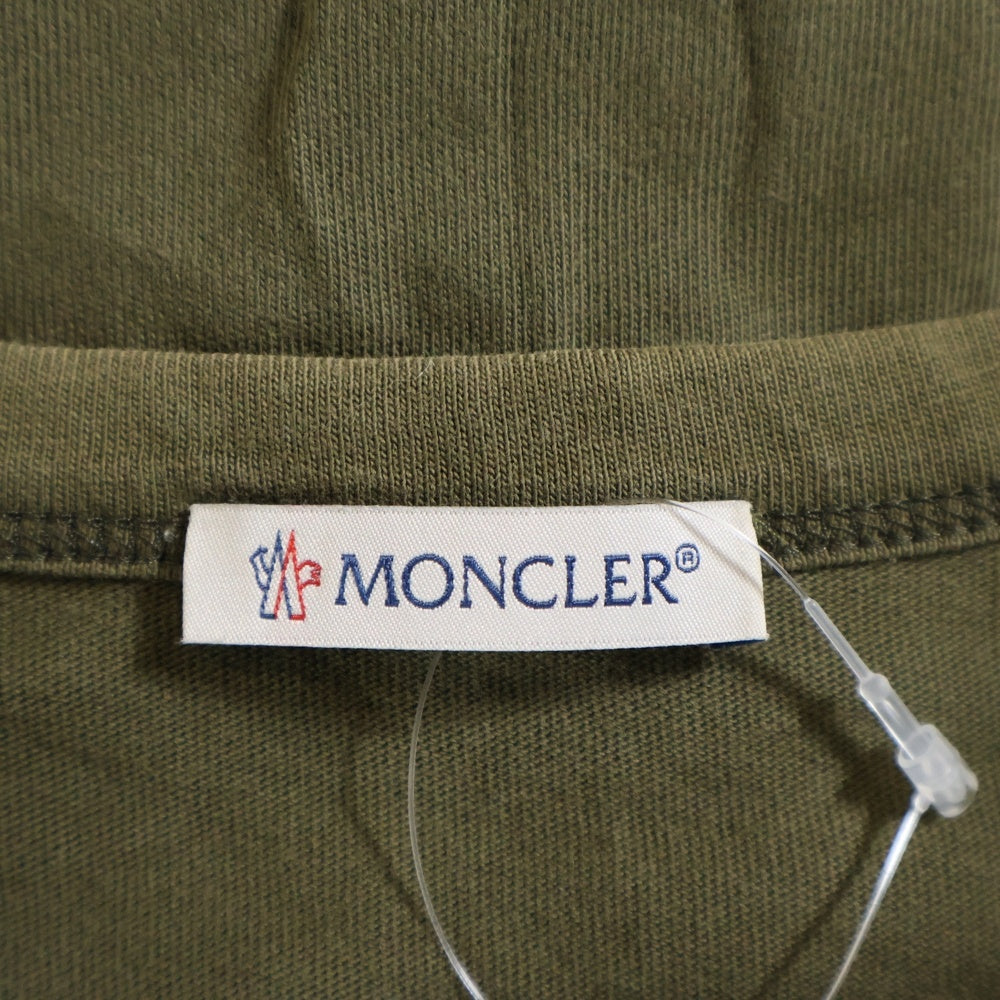 MONCLER(モンクレール) MAGLIA T-SHIRT マリア 胸ロゴデザイン クルーネック カットソー 半袖Tシャツ グリーン G20918C000043 8390T