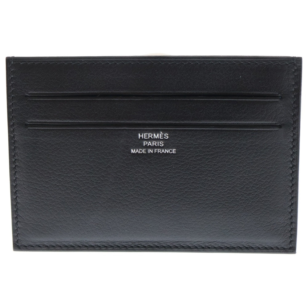 HERMES(エルメス) シチズン ツイル レザーカードケース ブラック B刻印
