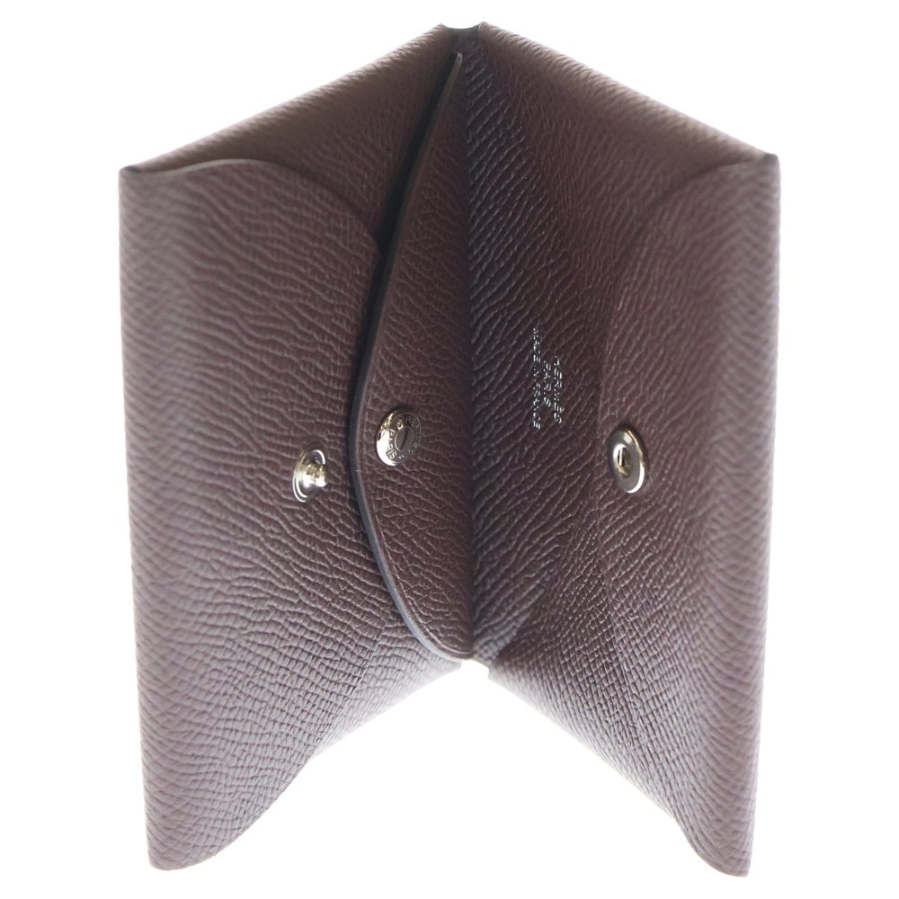 HERMES(エルメス) カルヴィ デュオ セリエボタン レザーコインケース ブラウン B刻印