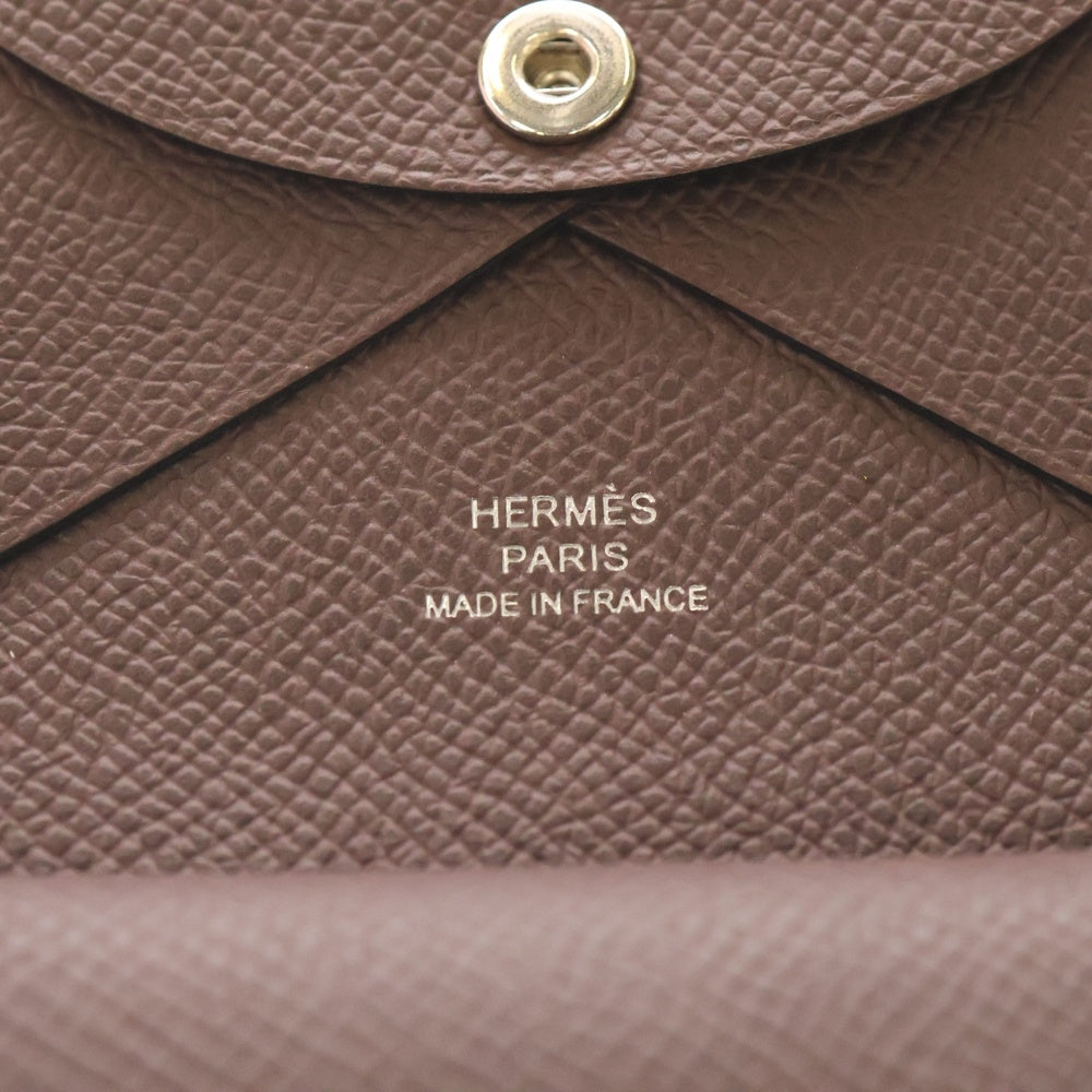 HERMES(エルメス) カルヴィ デュオ セリエボタン レザーコインケース ブラウン B刻印