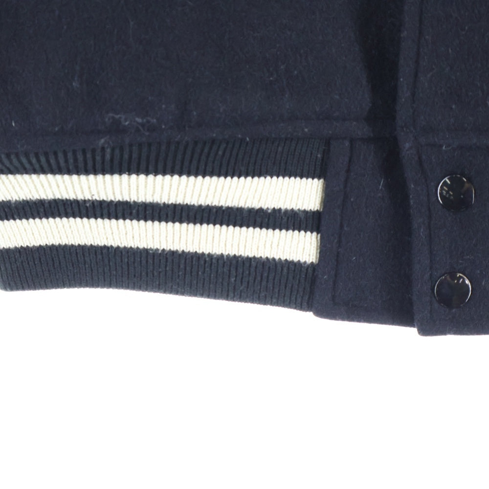 A BATHING APE(アベイシングエイプ) PIRATE ロゴ刺繍 ウールスタジャン スナップブルゾン ブラック 4910-141-001