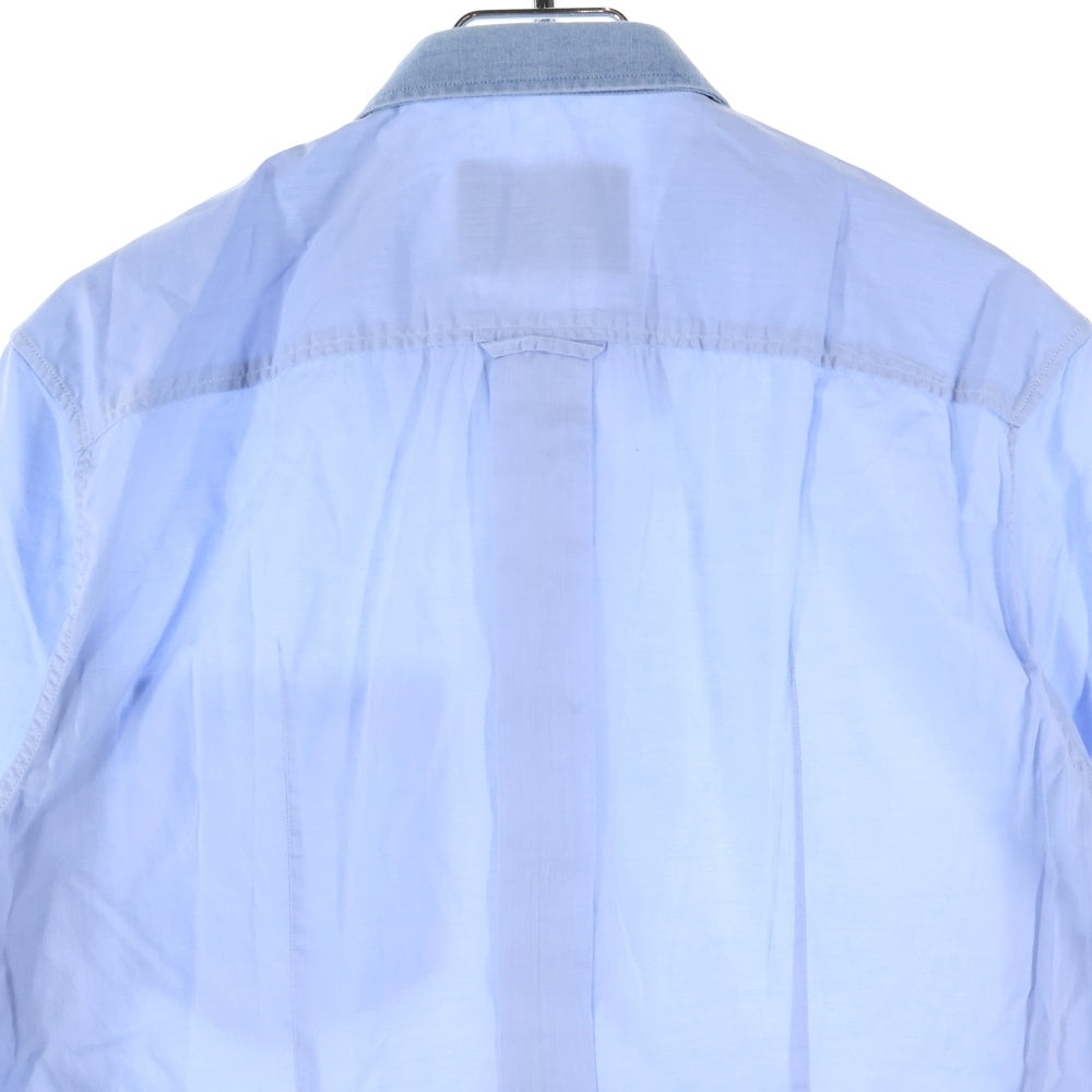 DOLCE & GABBANA(ドルチェアンドガッバーナ) 胸ポケット デニム切り替え 8B 長袖シャツ ブルー