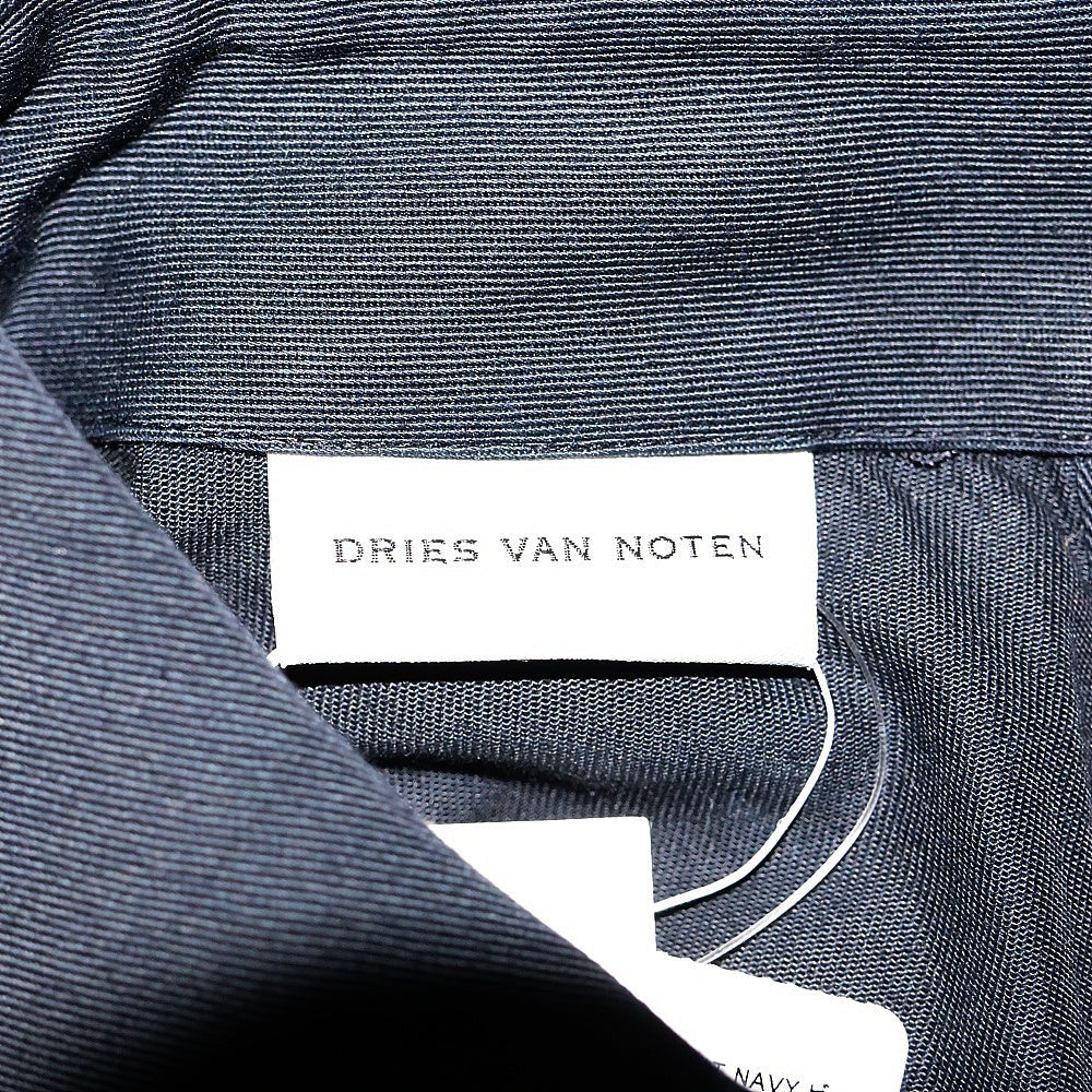 DRIES VAN NOTEN(ドリスヴァンノッテン) 25SS BEADED APPLIQUE SHIRT NAVY ビーデッド アプリケ シュート バックエンブロイダリーデザイン 4B 長袖シャツ ネイビー 251-020754-1473-509