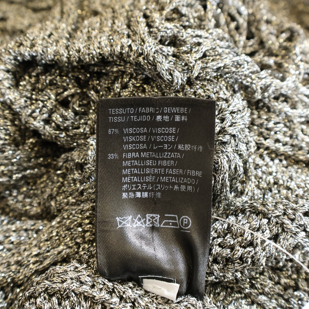 BALENCIAGA(バレンシアガ) LAME DESTROYED TURTLENECK KNIT ラメ デストロイ ダメージ加工 タートルネック ニット セーター シルバー 646700 T6174