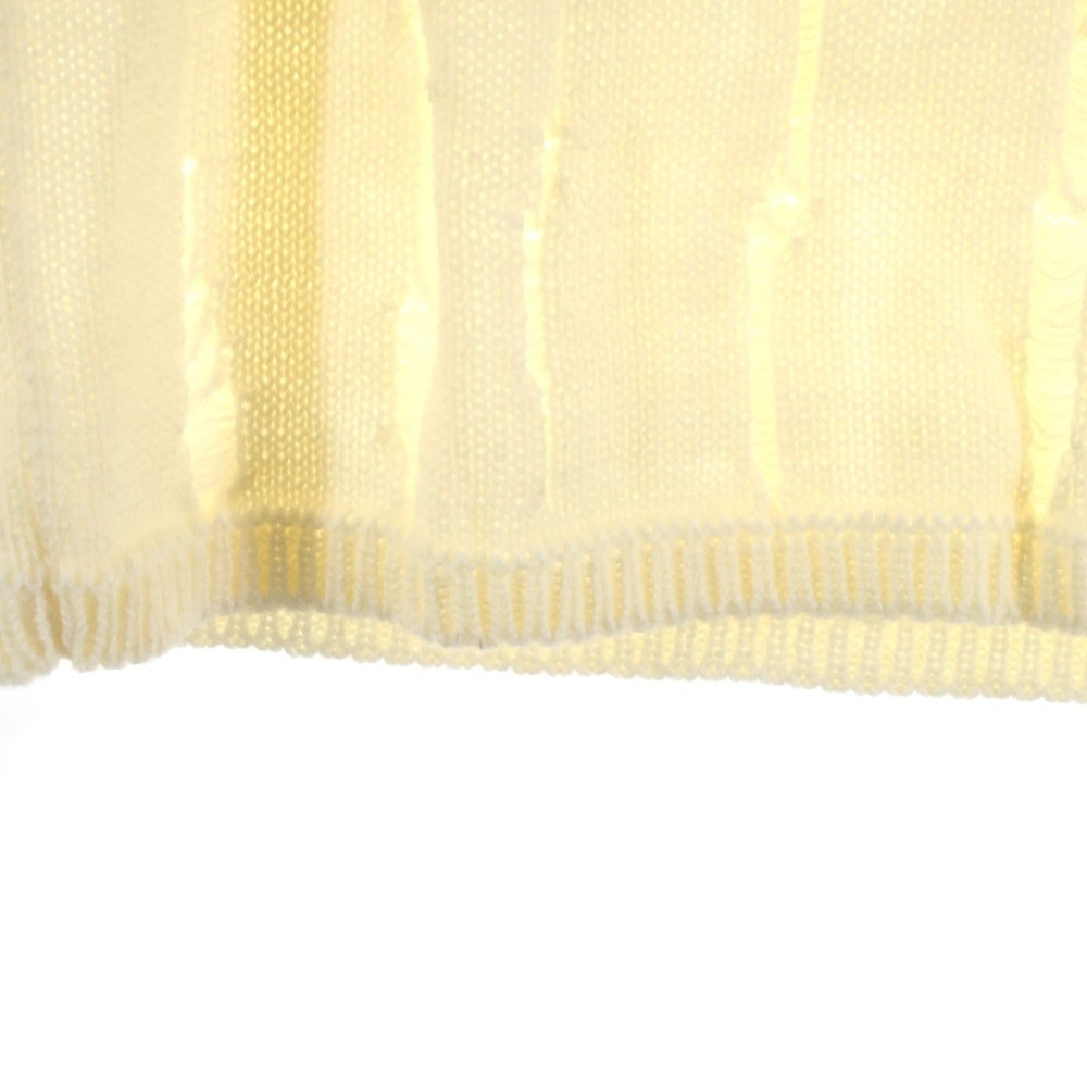 COMME des GARCONS HOMME PLUS(コムデギャルソンオムプリュス) 18AW AD2018 ダメージ加工 モックネック ニット セーター ホワイト PB-N028