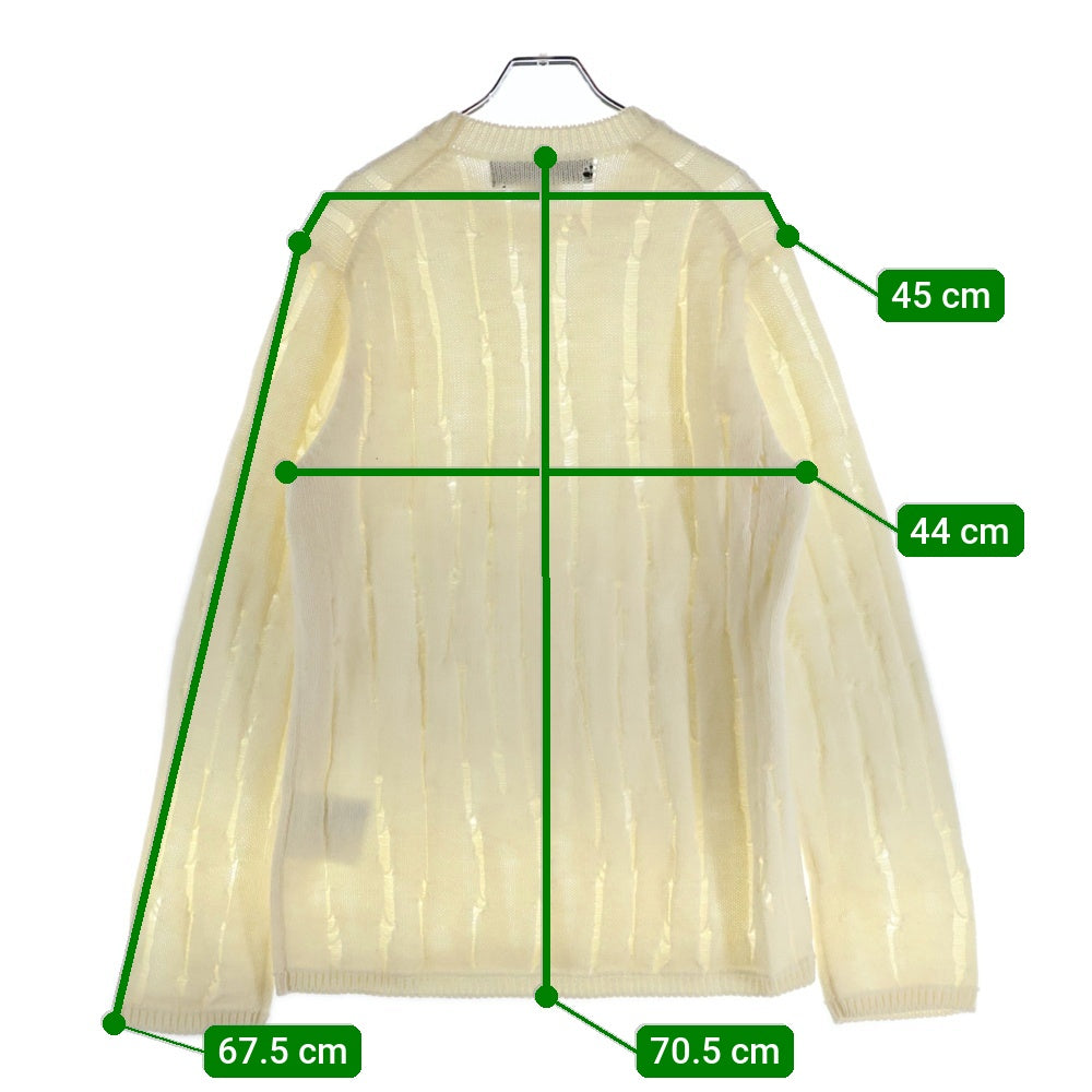 COMME des GARCONS HOMME PLUS(コムデギャルソンオムプリュス) 18AW AD2018 ダメージ加工 モックネック ニット セーター ホワイト PB-N028