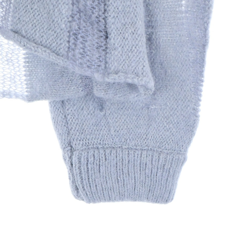 KIKO KOSTADINOV(キココスタディノフ) 23SS 5B メッシュデザイン ラウンドカラー ニット カーディガン スカイブルー 00142023