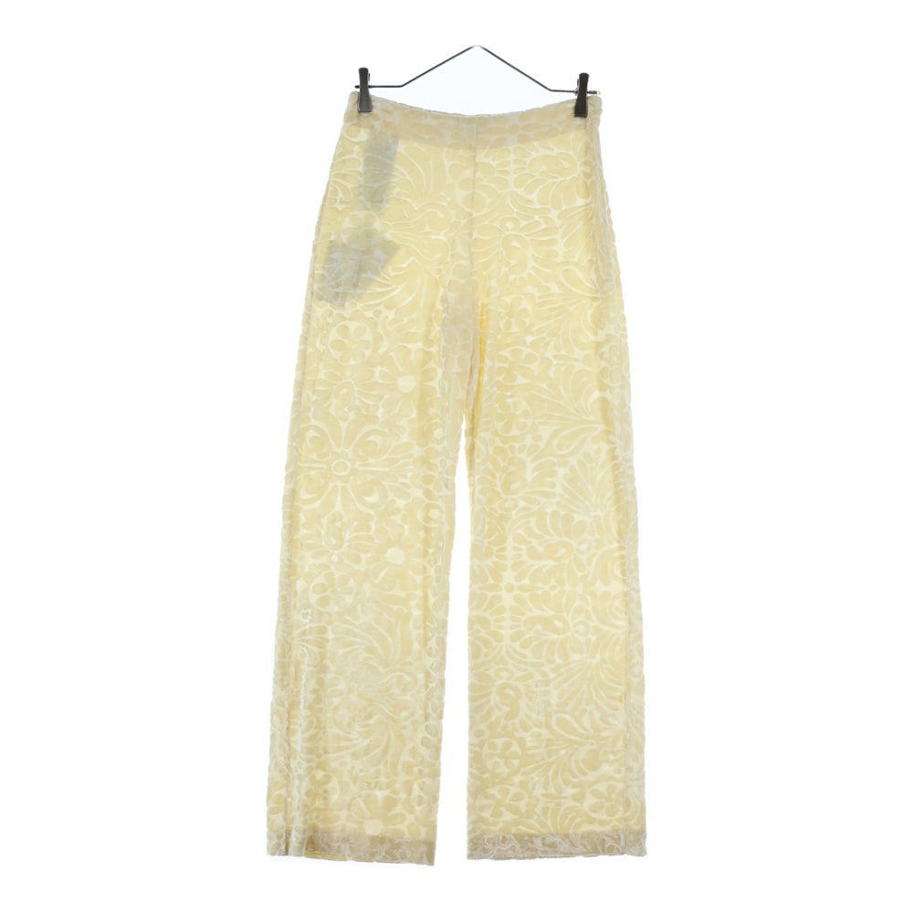 JIL SANDER(ジルサンダー) 23AW フローラル柄 ベロア サイドジップ イージーパンツ レディース ベージュ J03KA0170 J20107