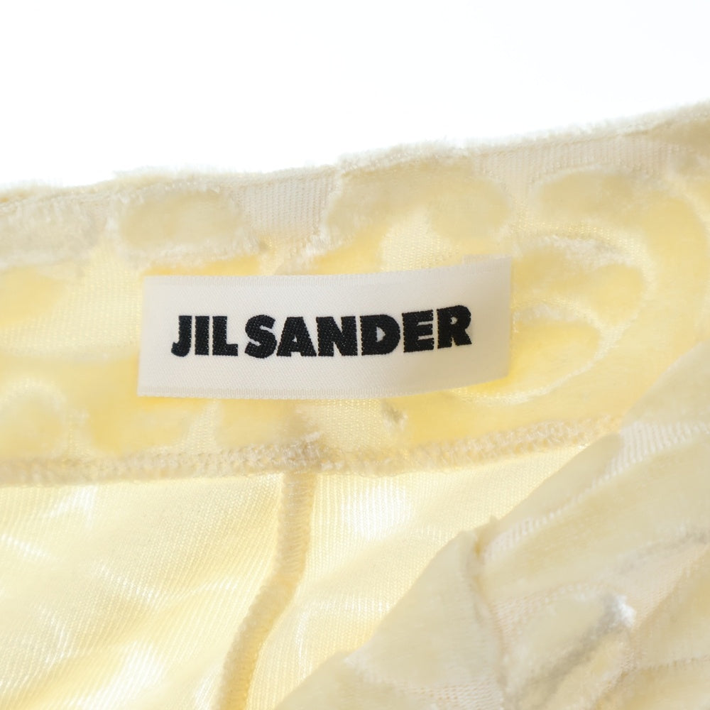 JIL SANDER(ジルサンダー) 23AW フローラル柄 ベロア サイドジップ イージーパンツ レディース ベージュ J03KA0170 J20107