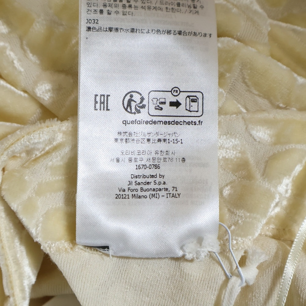 JIL SANDER(ジルサンダー) 23AW フローラル柄 ベロア サイドジップ イージーパンツ レディース ベージュ J03KA0170 J20107