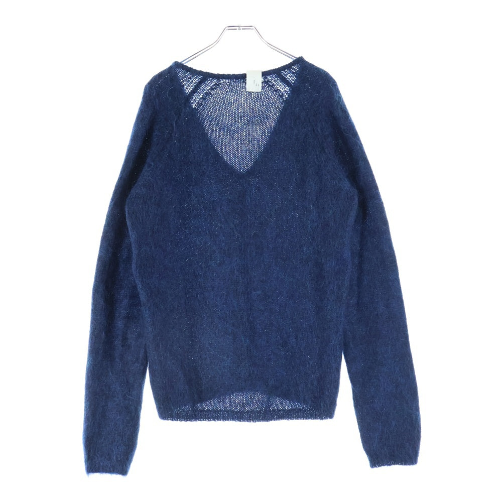 N.HOOLYWOOD(エヌハリウッド) Vネック ローゲージ モヘアニット セーター ブルー 91606