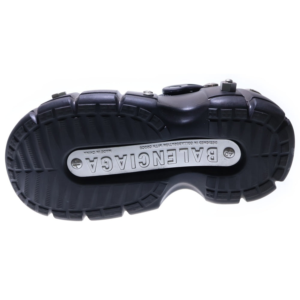 BALENCIAGA(バレンシアガ) ×CROCS HARDCROCS SANDAL クロックス ハードクロックス ロゴデザイン サンダル ブラック