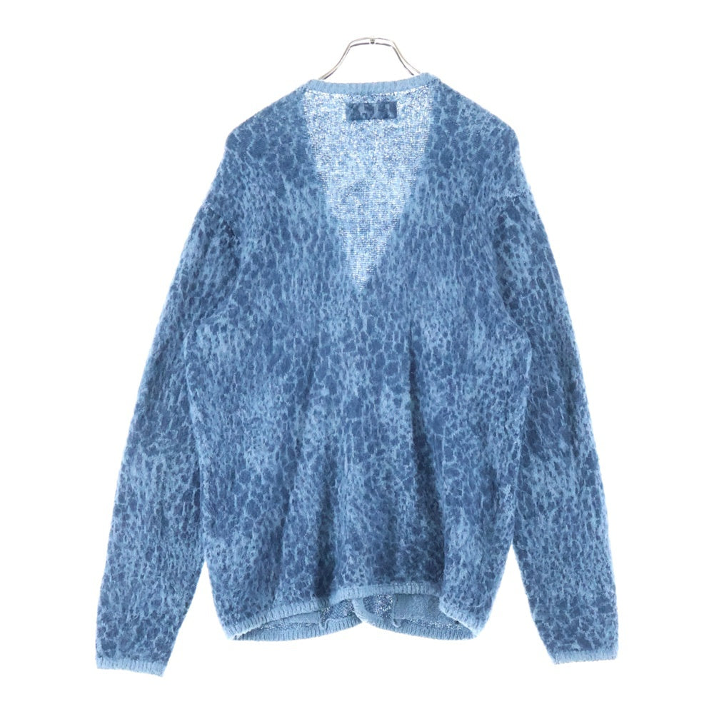 NEIGHBORHOOD(ネイバーフッド) 21AW MOHAIR CARDIGAN レオパード柄 モヘヤ混 ニットカーディガン ブルー 212FUNH-KNM04