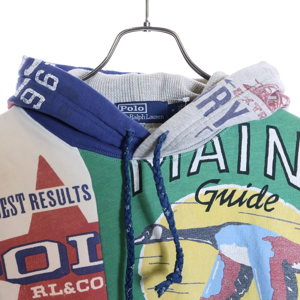 POLO RALPH LAUREN(ポロラルフローレン) 23AW MAINE GUIDE HOODIE パッチワーク加工 スウェットプルオーバーパーカー マルチカラー