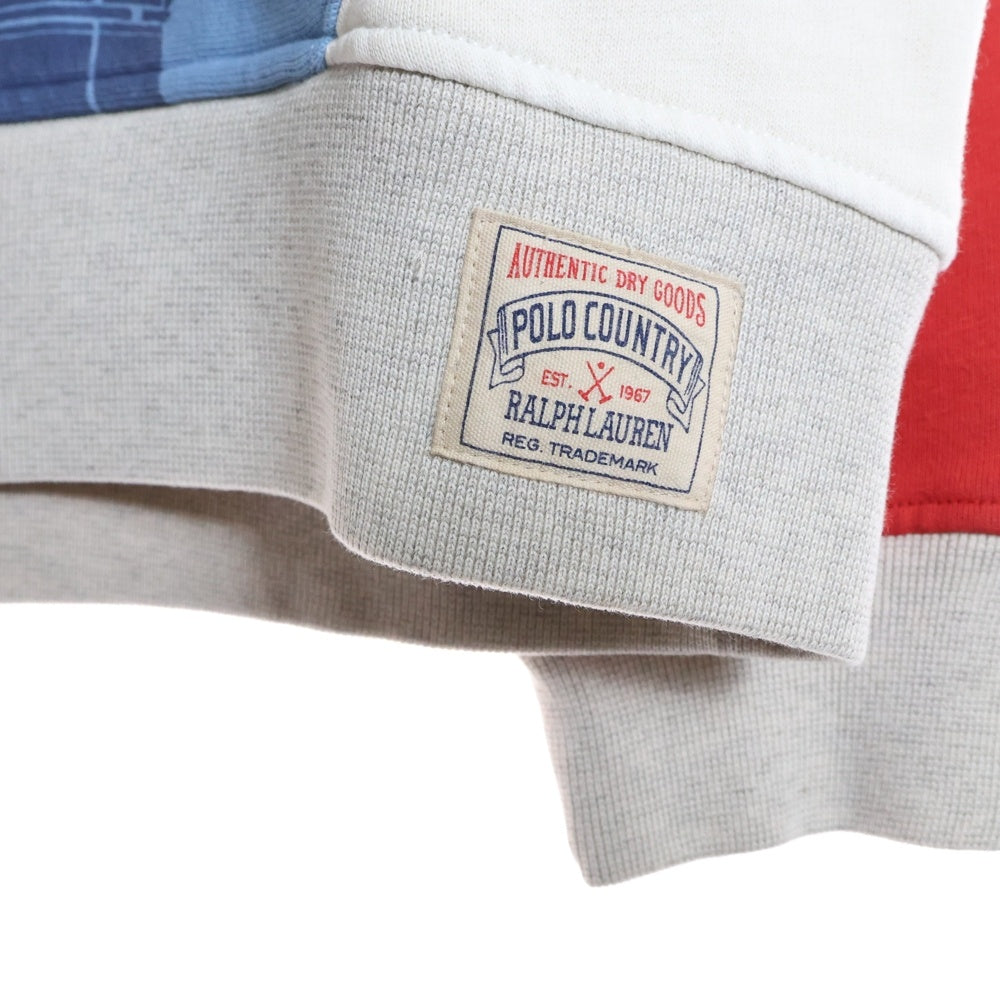 POLO RALPH LAUREN(ポロラルフローレン) 23AW MAINE GUIDE HOODIE パッチワーク加工 スウェットプルオーバーパーカー マルチカラー