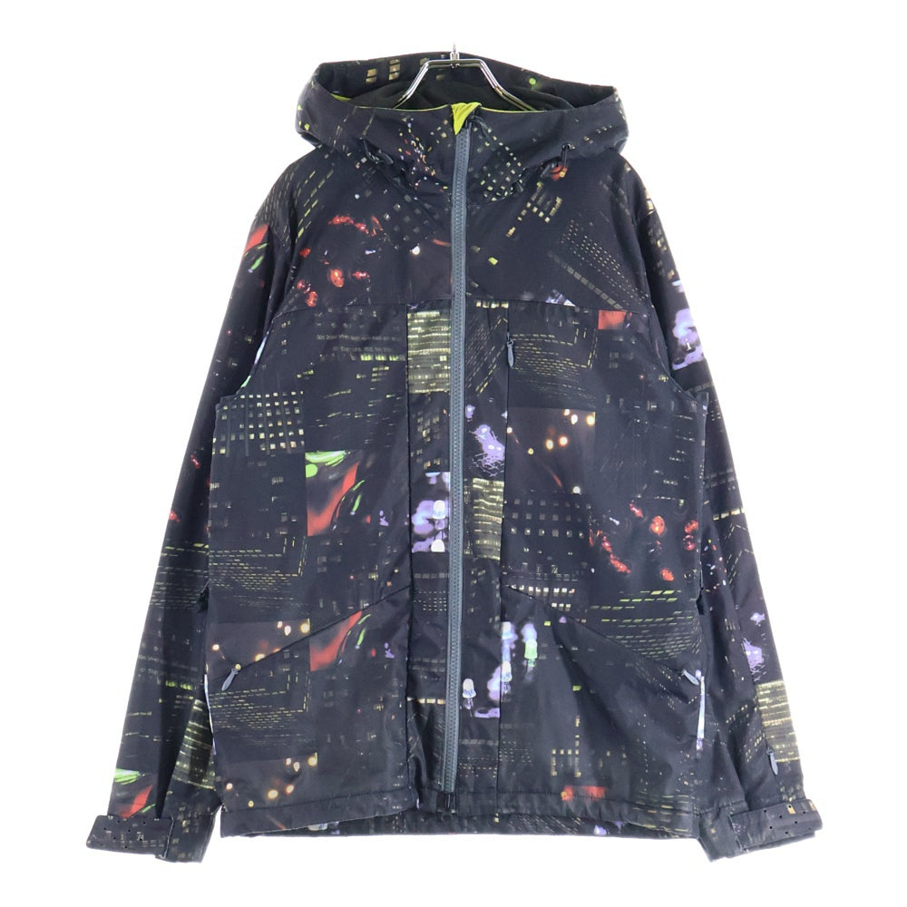 BURTON(バートン) IDIOM 3L JACKET イディオム フォトプリント総柄 ジップアップフーデッドジャケット ブラック