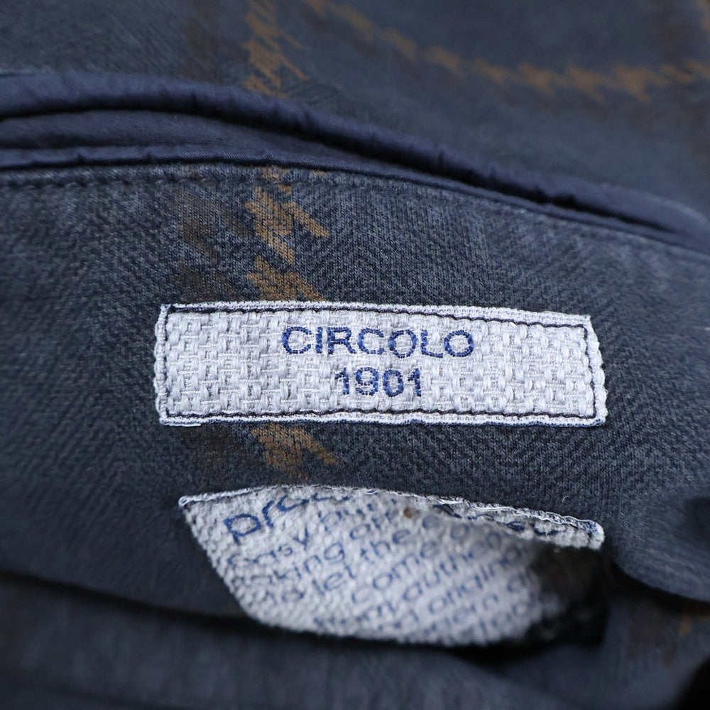 CIRCOLO 1901(チルコロ) チェック柄 シングルテーラードジャケット ネイビー/ブラウン